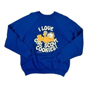 Vintage Garfield 'I love Girl Scout Cookies' Sweatshirt (22" X 25")